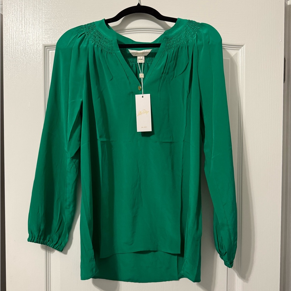 Lilly Pulitzer Elsa Top in Fiddle Leaf Green